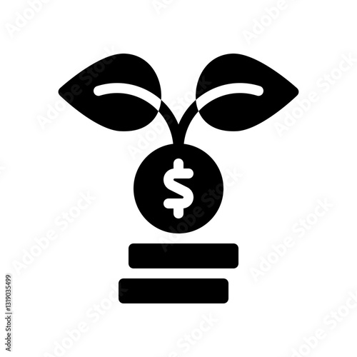 money investment glyph icon