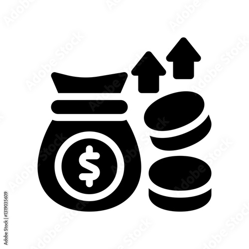 wealth accumulation strategy glyph icon
