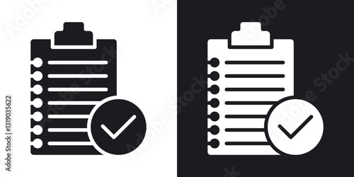 Summary icons in solid black and white collection