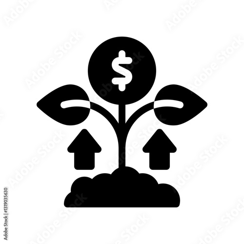 wealth growth glyph icon