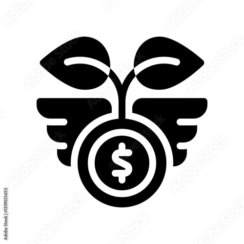 financial freedom glyph icon