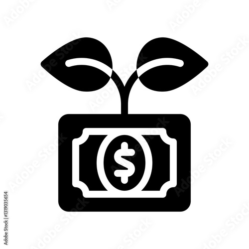 financial growth glyph icon