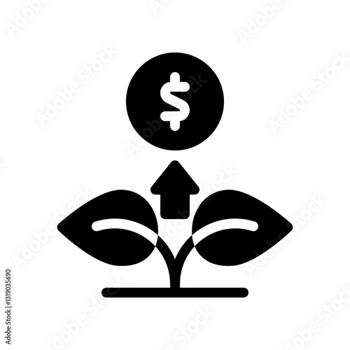 wealth creation strategy glyph icon