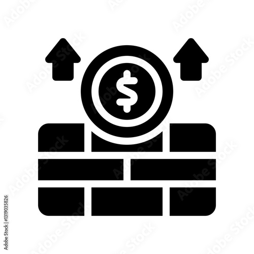 growing wealth glyph icon