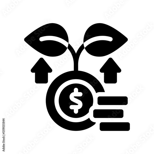 investment growth glyph icon