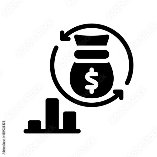 investment returns glyph icon
