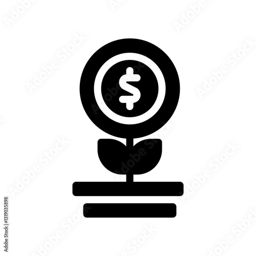 money grow glyph icon
