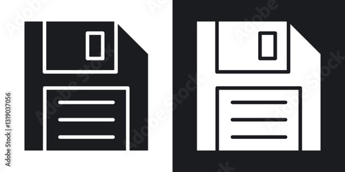 Save file icons in solid black and white collection