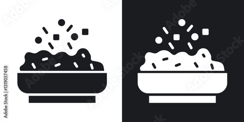 Risotto icons in solid black and white collection