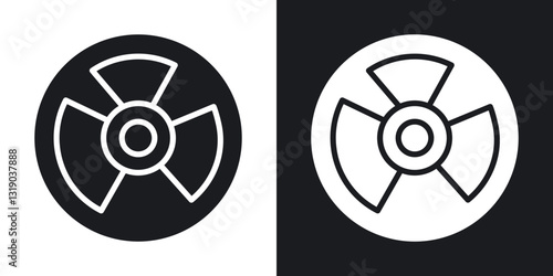 Radioactive icons in solid black and white collection