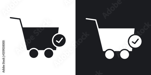 Purchase order icons in solid black and white collection