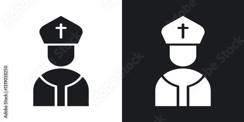 Pope icons in solid black and white collection
