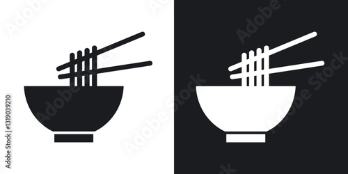 Noodles icons in solid black and white collection