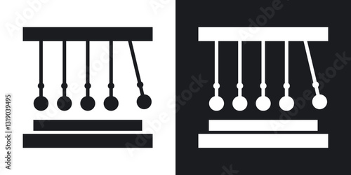 Momentum icons in solid black and white collection