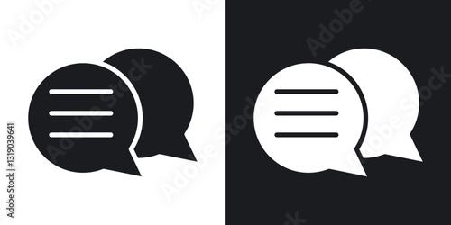 Message icons in solid black and white collection