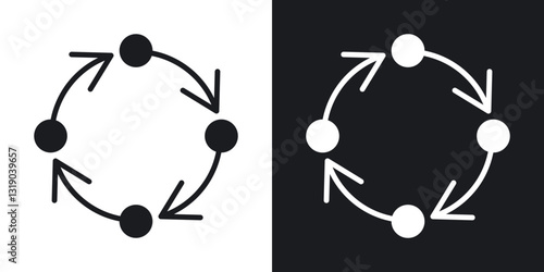 Methodology icons in solid black and white collection