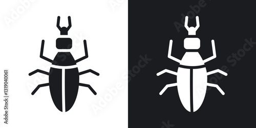 Louse icons in solid black and white collection