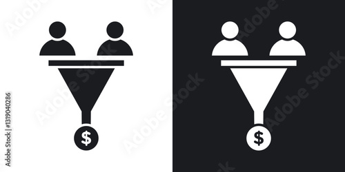 Lead generation icons in solid black and white collection