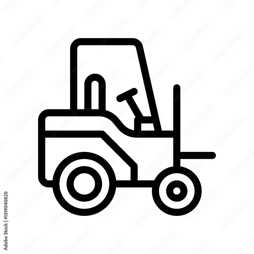 Naklejka premium forklift line icon