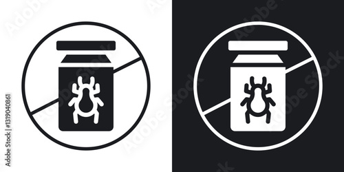 Insecticide icons in solid black and white collection