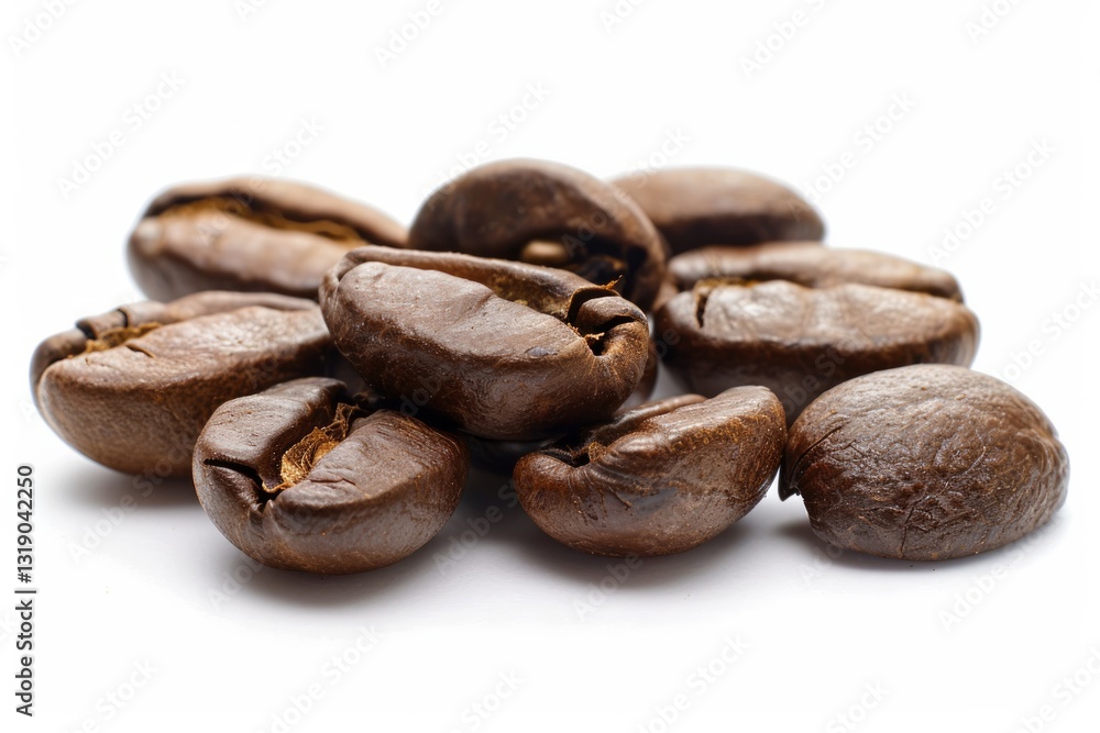 Naklejka premium Coffee beans on white background. AI generated