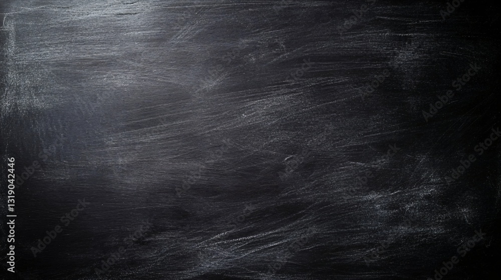 Fototapeta premium Textured blackboard surface, dark black background with subtle patterns, ideal for educational content or creative designs.