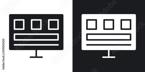 Front end icons in solid black and white collection