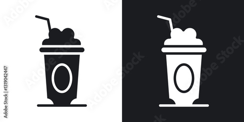 Frappuccino icons in solid black and white collection