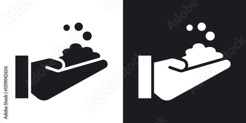 Foam icons in solid black and white collection