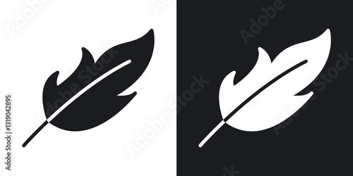 Feather icons in solid black and white collection