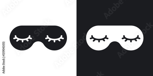 Eye mask icons in solid black and white collection