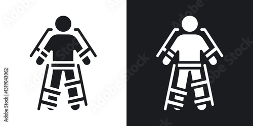 Exoskeleton icons in solid black and white collection