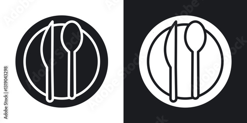 Eatery icons in solid black and white collection