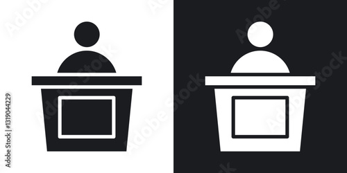 Court trial icons in solid black and white collection