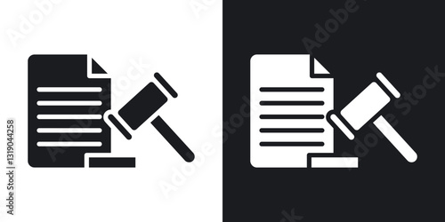 Corporative law icons in solid black and white collection