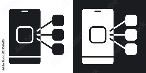 Content curation icons in solid black and white collection