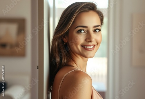 Free Download Natural light female portrait in a doorway - GFXLoad