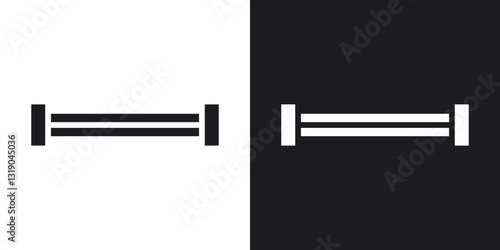 Chest expander icons in solid black and white collection