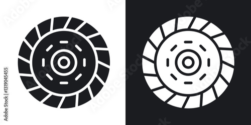 Car clutch icons in solid black and white collection