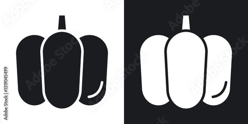 Capsicum icons in solid black and white collection