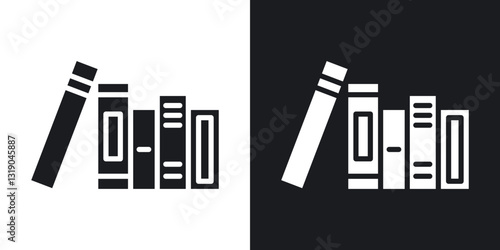 Books icons in solid black and white collection