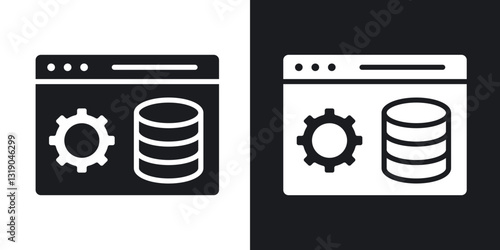 Backend icons in solid black and white collection