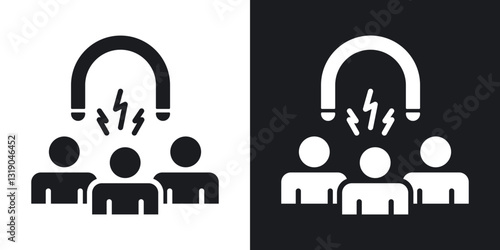 Attraction icons in solid black and white collection