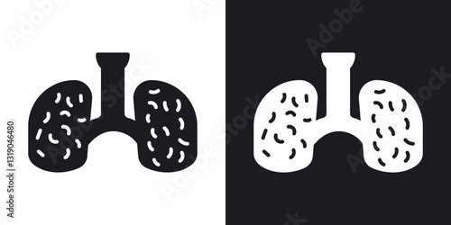 Asthma icons in solid black and white collection