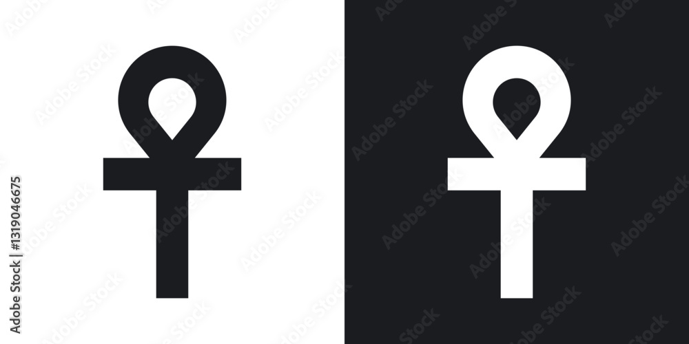 Ankh icons in solid black and white collection Ankh icons in solid black and white collection