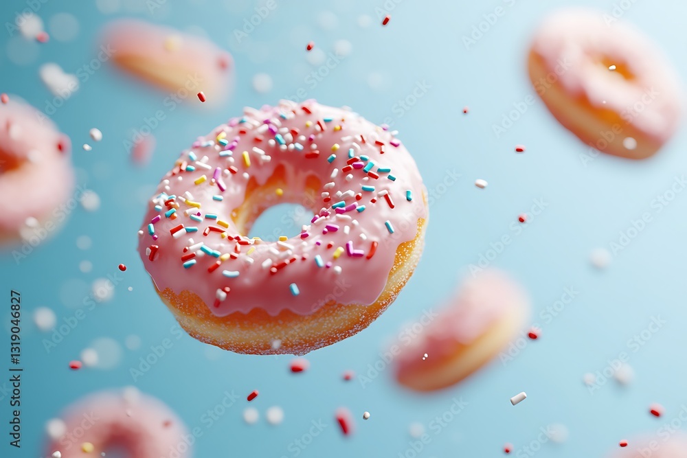 Pink Glazed Donut with Sprinkles: A Sweet Treat Pink Glazed Donut with Sprinkles: A Sweet Treat