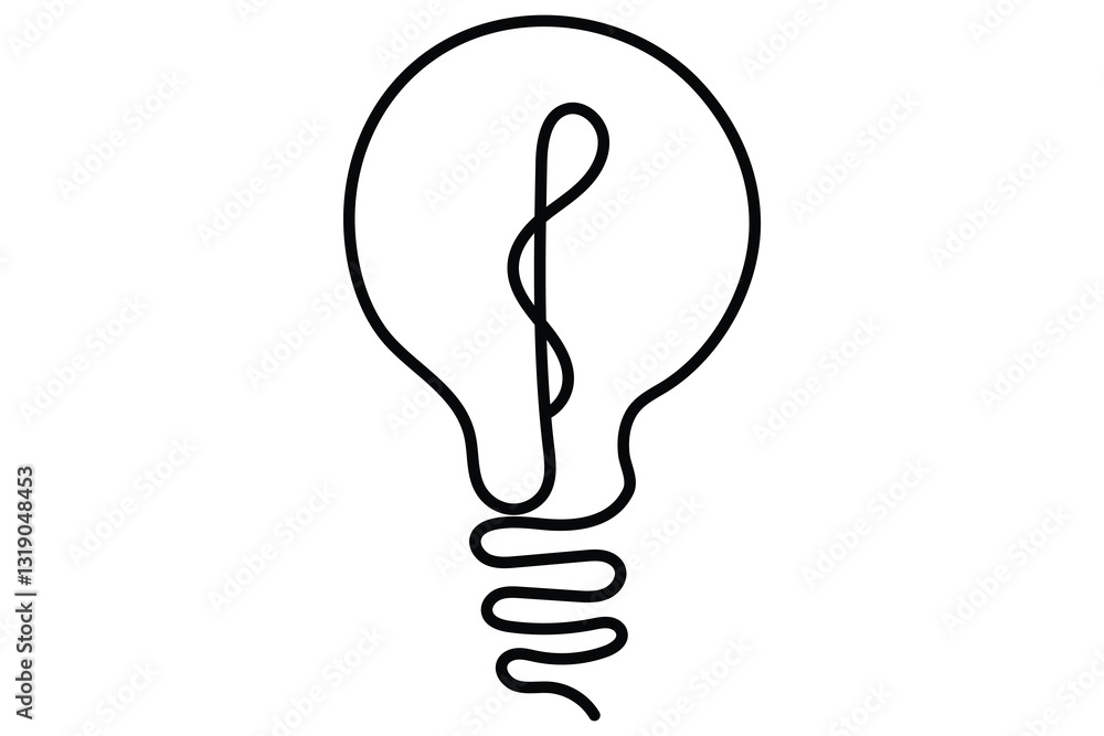 Continuous one simple single line art of light bulb with heart icon outline vector
Continuous one simple single line art of light bulb with heart icon outline vector