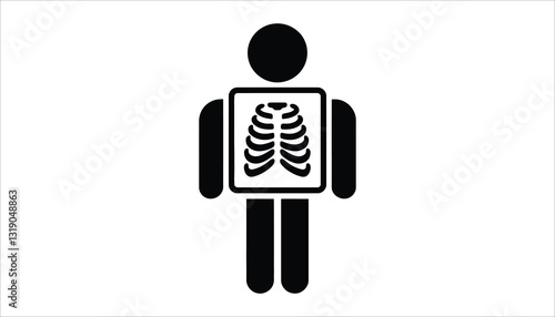 X-Ray Icon . Medical Radiology Vector Silhouette for Healthcare and Diagnosis.