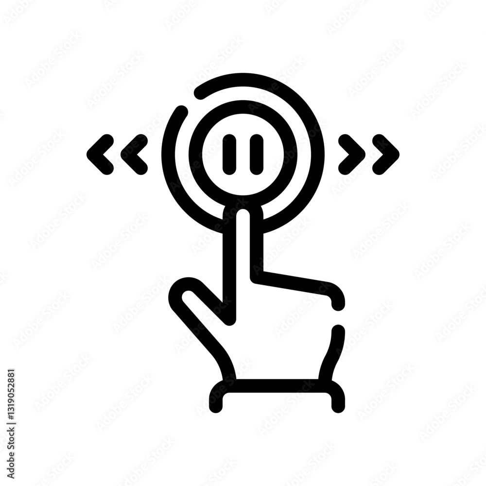 pause button line icon pause button line icon