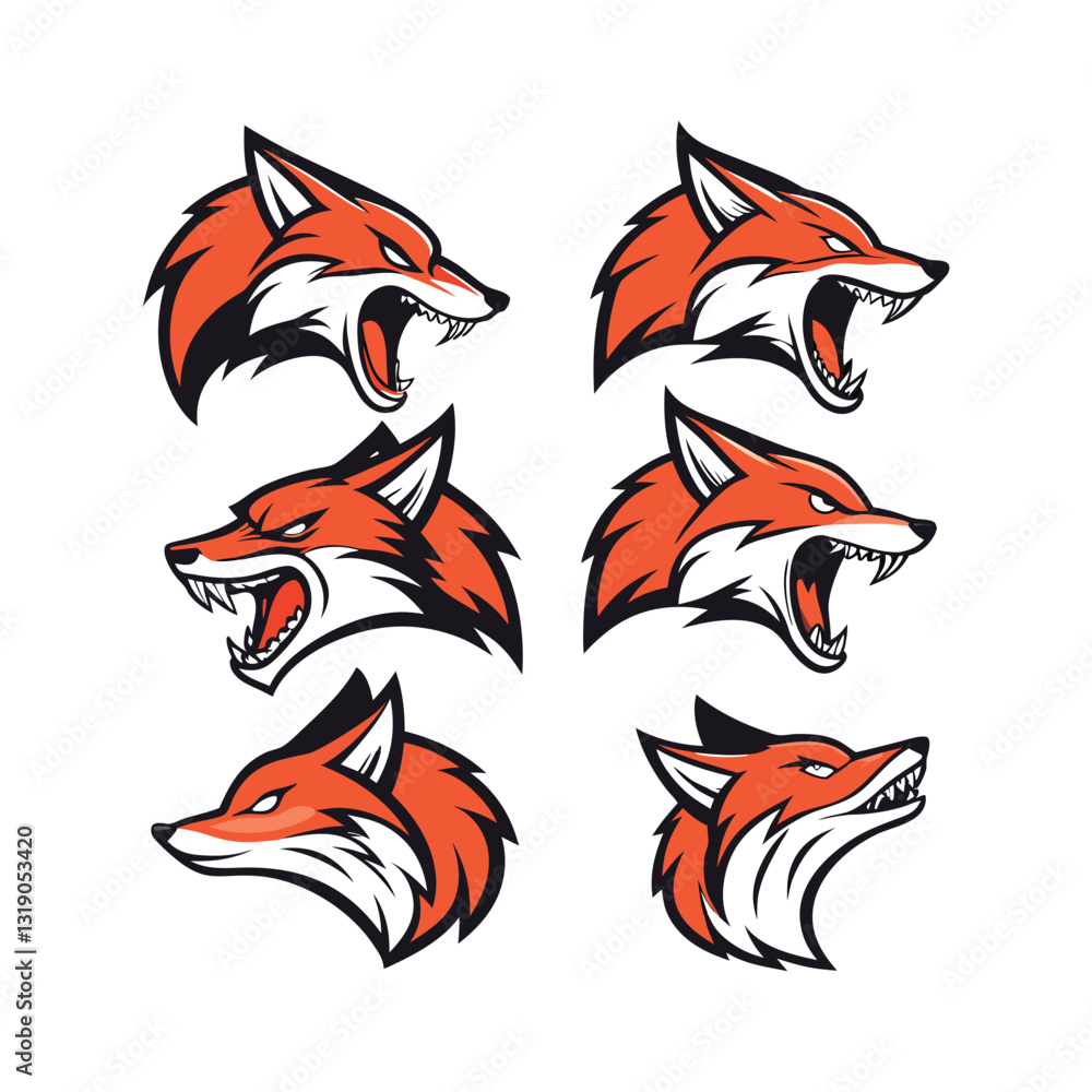 Obraz premium Stylized fox Mascot Logo – Vector Illustration
